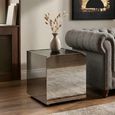 Carlox Side Table - Square - Black Glass and Chrome