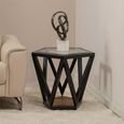 Cibo Side Table - Pentagonal - Clear Glass with Black Metal