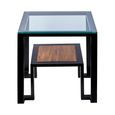 Cibo Side Table - 2 Tier - Square - Clear Glass with Black Metal