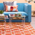 Clarence Side Table - Clear Glass with Gold Metal - Square