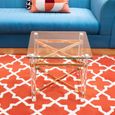 Clarence Side Table - Clear Glass with Gold Metal - Square