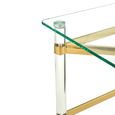 Clarence Side Table - Clear Glass with Gold Metal - Square