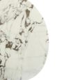 Doha Side Table - White Marble Round with Black Fluted Base