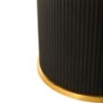 Doha Side Table - White Marble Round with Black Fluted Base