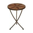 Elmo Side Table - Small - Round - Elm Wood and Metal