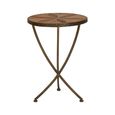 Elmo Side Table - Small - Round - Elm Wood and Metal
