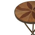 Elmo Side Table - Small - Round - Elm Wood and Metal