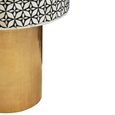 Fusion Side Table - Round - White Bone Inlay with Gold Base