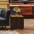 Gabelle Side Table - Square - Dark Bamboo Wood - Sunburst