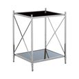 Hoffmann Side Table - Black Glass with Silver Metal