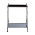 Hoffmann Side Table - Black Glass with Silver Metal