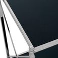 Hoffmann Side Table - Black Glass with Silver Metal
