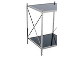 Hoffmann Side Table - Black Glass with Silver Metal
