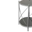 Hoffmann Side Table - Round - Black Glass with Silver Metal