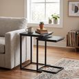 Norris Side Table - 2 Tier - Charcoal - Rustic Mango Wood