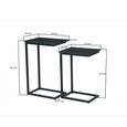 Norris Side Table - 2 Tier - Charcoal - Rustic Mango Wood