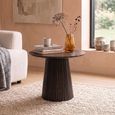 Salvator Fluted Side Table - Round - Walnut - Mango Wood
