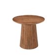 Salvator Fluted Side Table - Round - Natural - Mango Wood