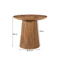 Salvator Fluted Side Table - Round - Natural - Mango Wood