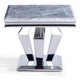 Dolce Lamp Table - Square - Grey Marble & Chrome
