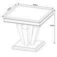 Dolce Lamp Table - Square - Grey Marble & Chrome