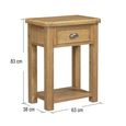 Dorchester Telephone Table - 1 Drawer - Rustic Oak