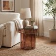 Brix Lio Side Table - Round - Small - Brown - Smoked Glass