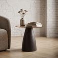 Brix Mylon Side Table - Abstract - Brown - Glass and Metal