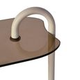 Brix Amy Side Table - Oval - Beige - Glass and Metal