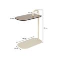 Brix Amy Side Table - Oval - Beige - Glass and Metal