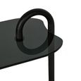 Brix Amy Side Table - Oval - Black - Glass and Metal