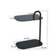 Brix Amy Side Table - Oval - Black - Glass and Metal