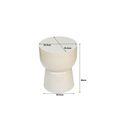 Brix Kian Side Table - Round - Off White - Metal