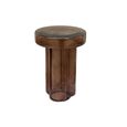 Brix Lio Side Table - Round - Large - Brown - Smoked Glass
