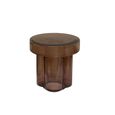 Brix Lio Side Table - Round - Small - Brown - Smoked Glass