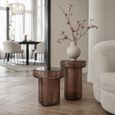 Brix Lio Side Table - Round - Small - Brown - Smoked Glass