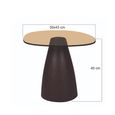 Brix Mylon Side Table - Abstract - Brown - Glass and Metal