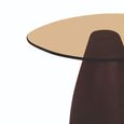 Brix Mylon Side Table - Abstract - Burgundy - Glass and Metal