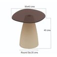 Brix Mylon Side Table - Abstract - Off White - Glass and Metal