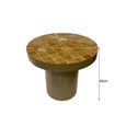 Brix Tylo Side Table - Round - Camel - Ceramic and Metal