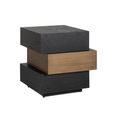 Cambon Dark Oak and Brass Layered Side Table