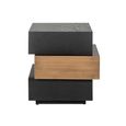 Cambon Dark Oak and Brass Layered Side Table