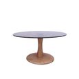 Brix Faye Side Table - Round - Almond - Glass and Mango Wood