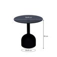 Brix Isa Side Table - Round - Large - Black - Glass and Metal