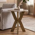 Bottega End Table - Spider Legs - Square - Blush Beige - Marble and Metal