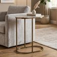 Bottega Side Table - Oval - Blush Beige - Marble and Metal