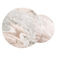 Bottega End Table - Round - 2 Tier - Blush Beige - Marble and Metal