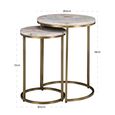 Bottega End Table - Round - 2 Tier - Blush Beige - Marble and Metal