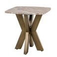 Bottega End Table - Spider Legs - Square - Blush Beige - Marble and Metal