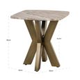 Bottega End Table - Spider Legs - Square - Blush Beige - Marble and Metal